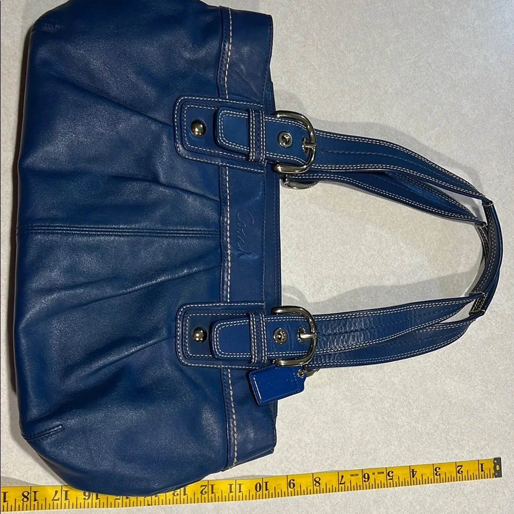 Coach Blue Leather Tote Bag - Picture 10 of 10